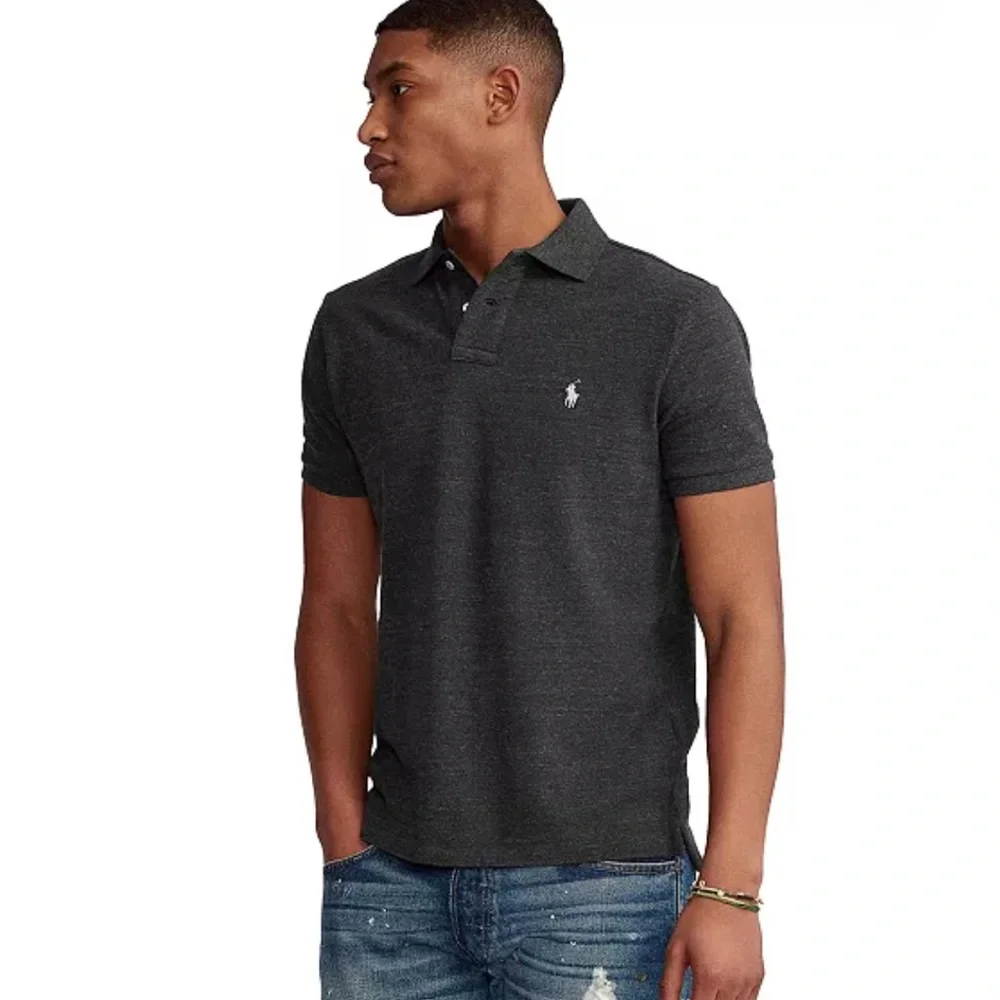 Polo Ralph Lauren Mesh Polo Shirt Size XLT Charcoal Gray